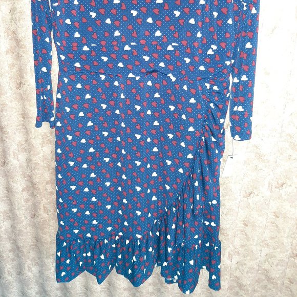 NWT Navy heart print dress Talbots - Picture 5 of 8